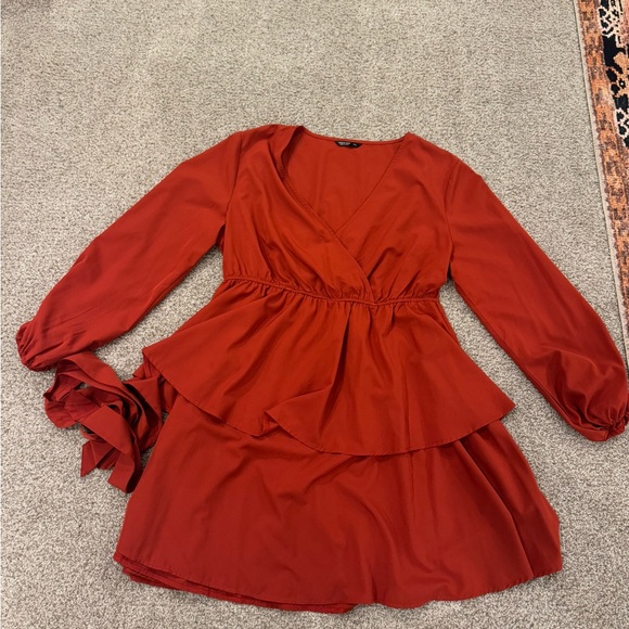 SHEIN CURVE Red/Orange Dress Size: 1XL - Picture 1 of 8